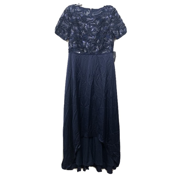 Adrianna Papell High-Low Beaded Soutache Maxi - Picture 3 of 12